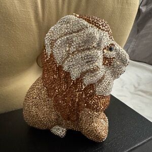 New in box sparkly crystal lion shaped evening bag. Clutch.